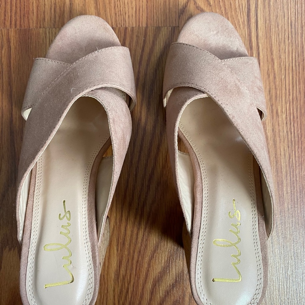 Lulus mauve cork heels